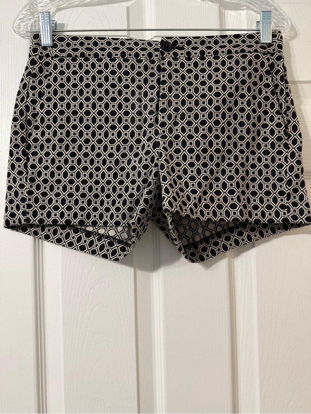 Banana Republic Black and White Geometric Print Shorts